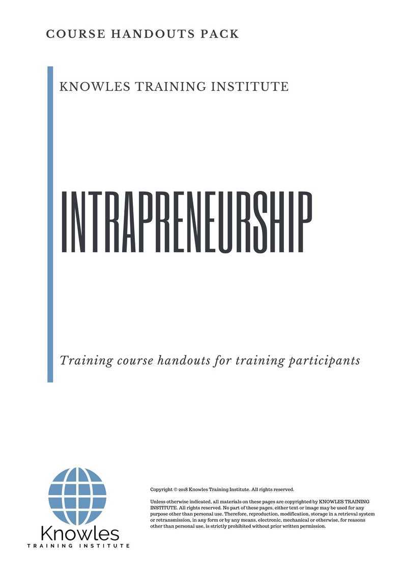 Intrapreneurship Training Course in Sweden Handouts