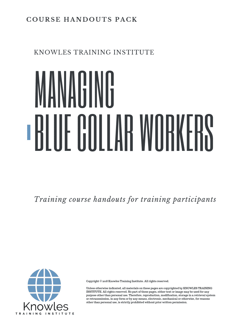 Managing Blue Collar Workers Course in Sweden Handouts