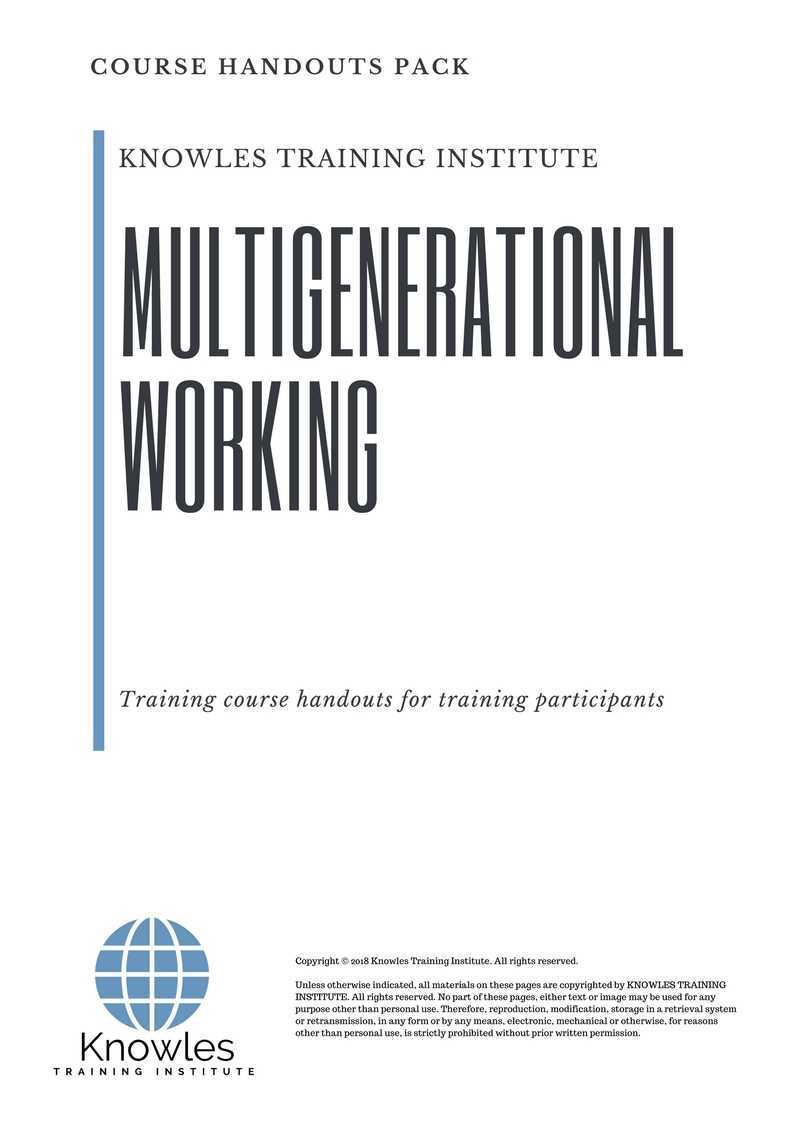 Multigenerational Working Training Course in Sweden Handouts