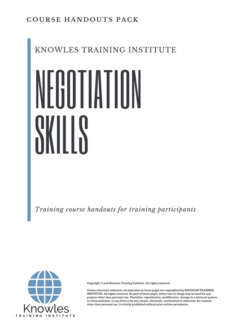 Negotiation Skills Course in Sweden Handouts