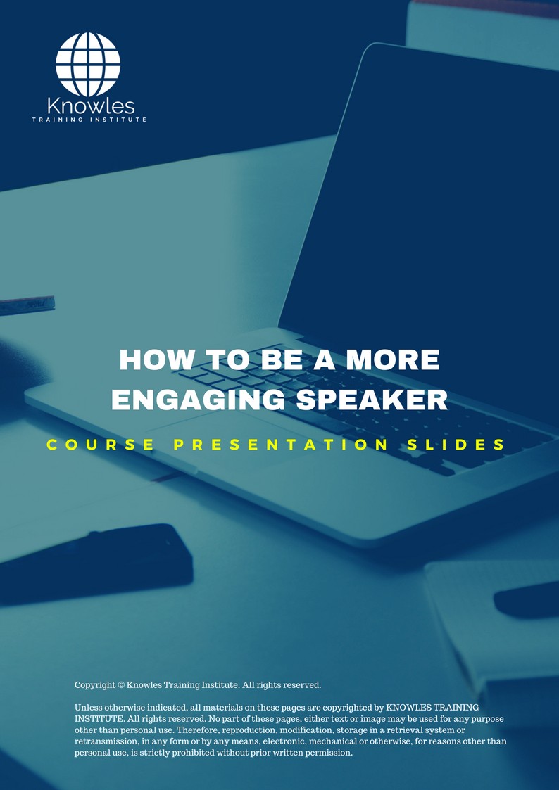 PPT Slides Used During Course For How To Be A More Engaging Speaker Course in Sweden