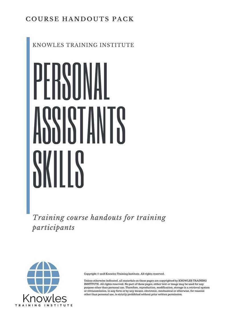 Personal Assistants Skills Training Course in Sweden Handouts