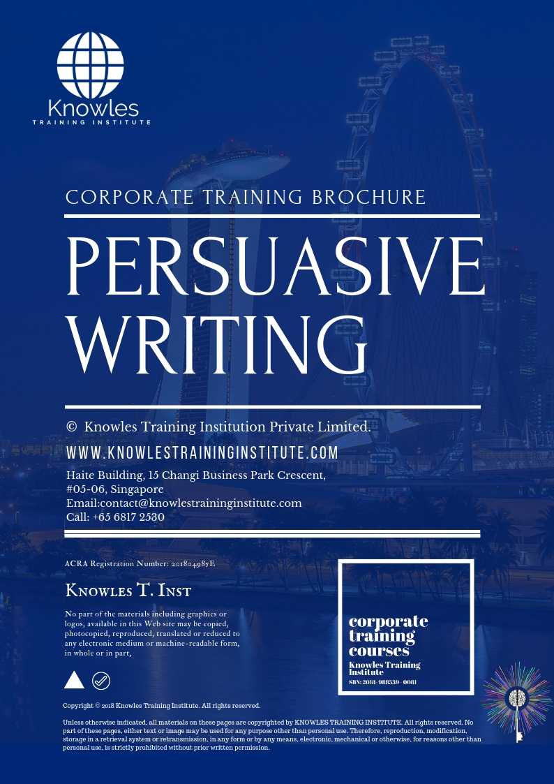 Persuasive Writing Course in Sweden Brochure