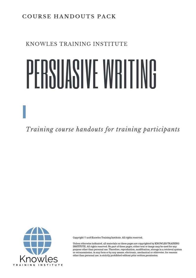 Persuasive Writing Course in Sweden Handouts