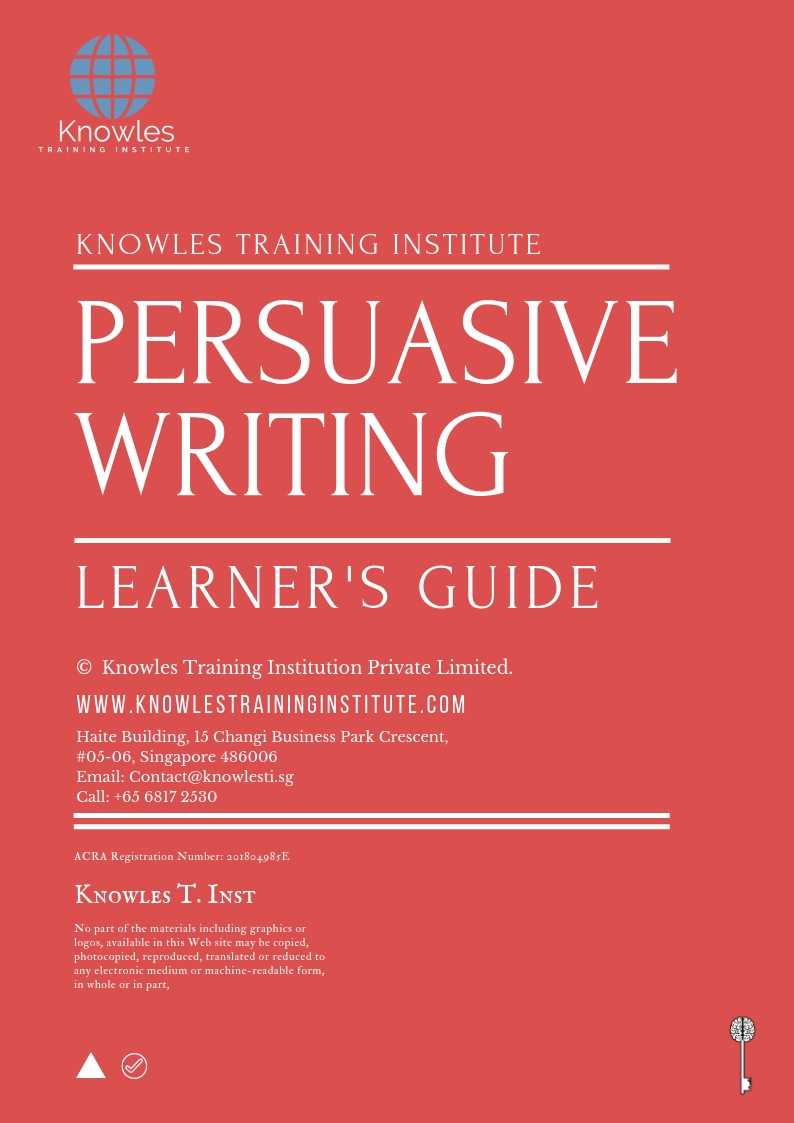 Persuasive Writing Course in Sweden Learner’s Guide