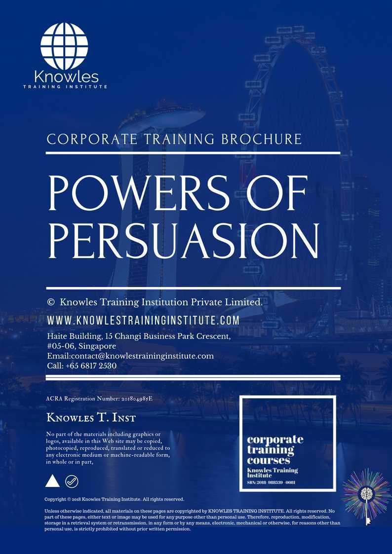 Powers Of Persuasion Training Course in Sweden Brochure