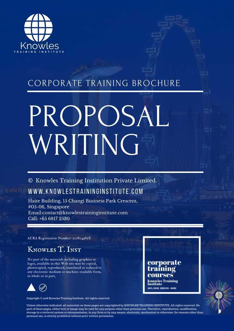 Proposal Writing Training Course Sweden Brochure