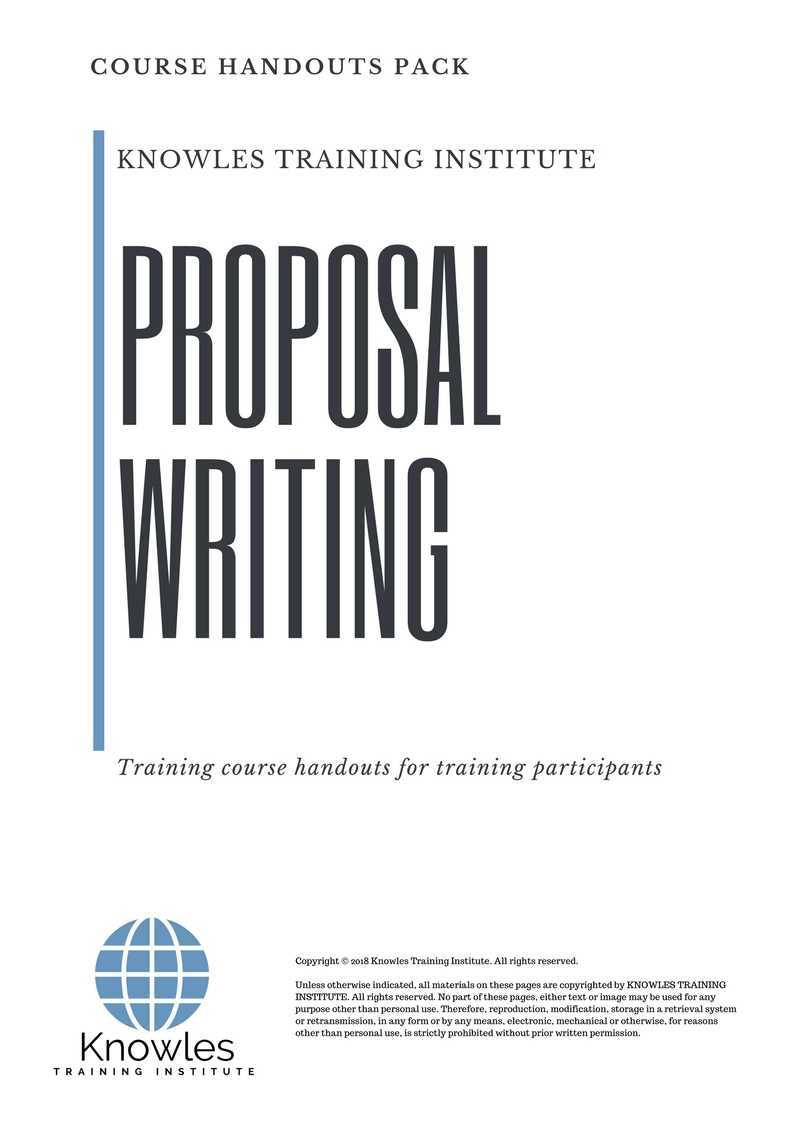 Proposal Writing Training Course in Sweden Handouts