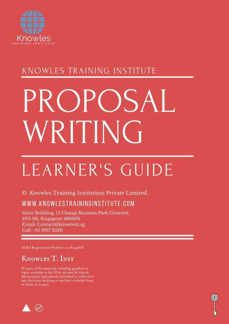 Proposal Writing Training Course in Sweden Learner’s Guide
