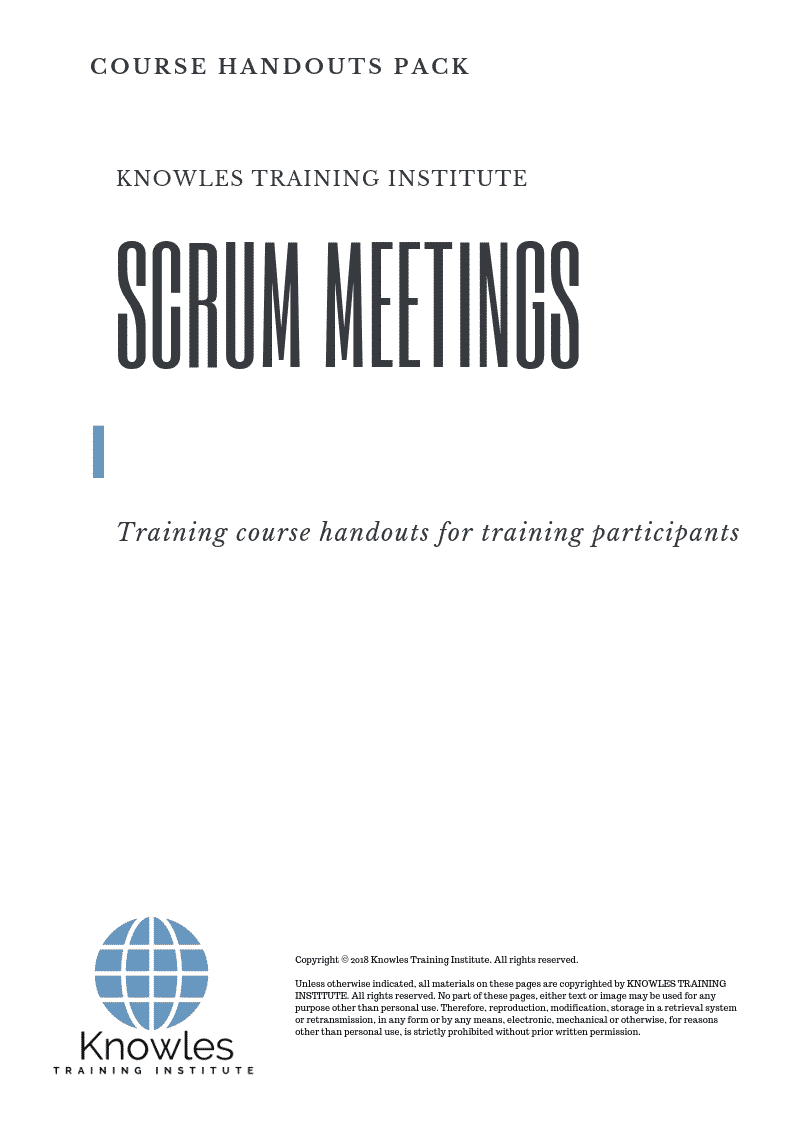 Scrum Meetings Training Course in Sweden Handouts
