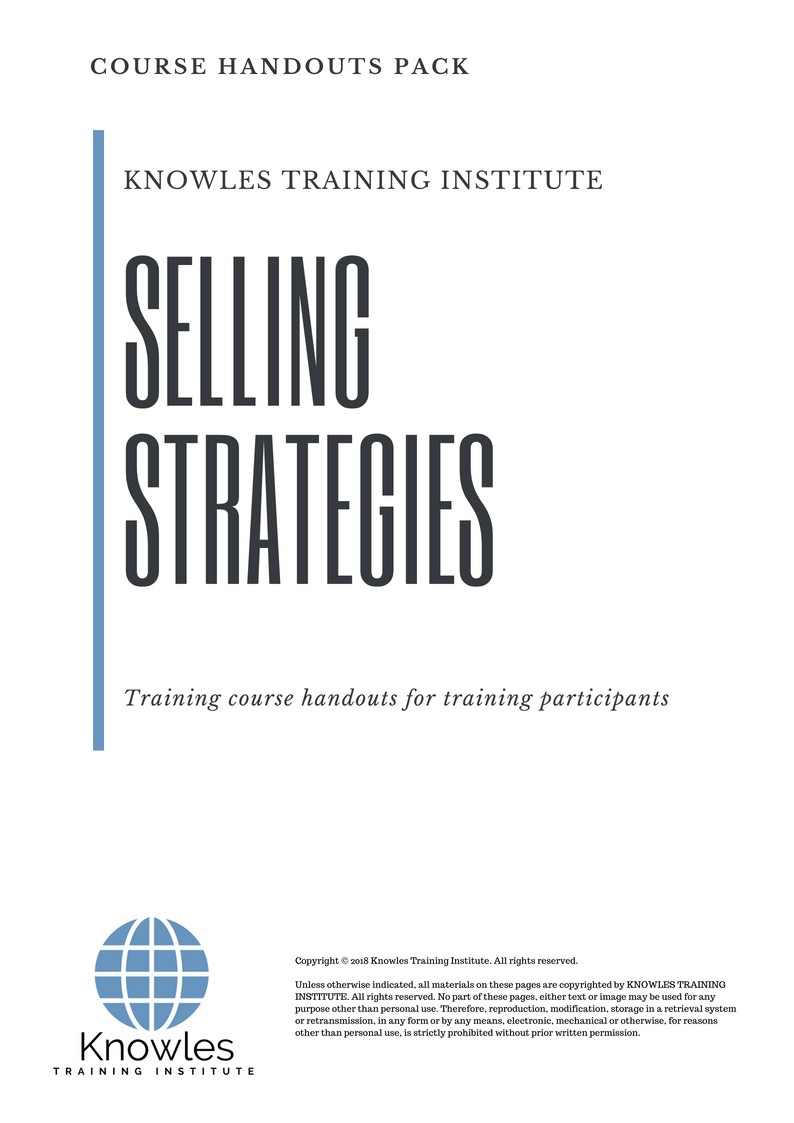 Selling Strategies Course in Sweden Handouts