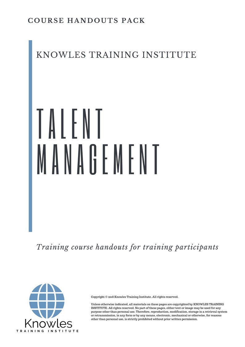 Talent Management Training Course in Sweden Handouts