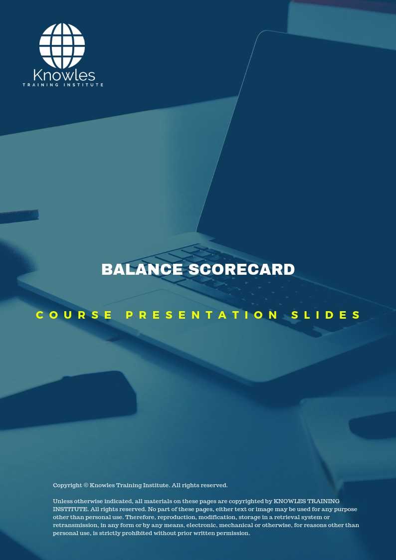 The Balanced Scorecard Course in Sweden PPT Slides Used During Course