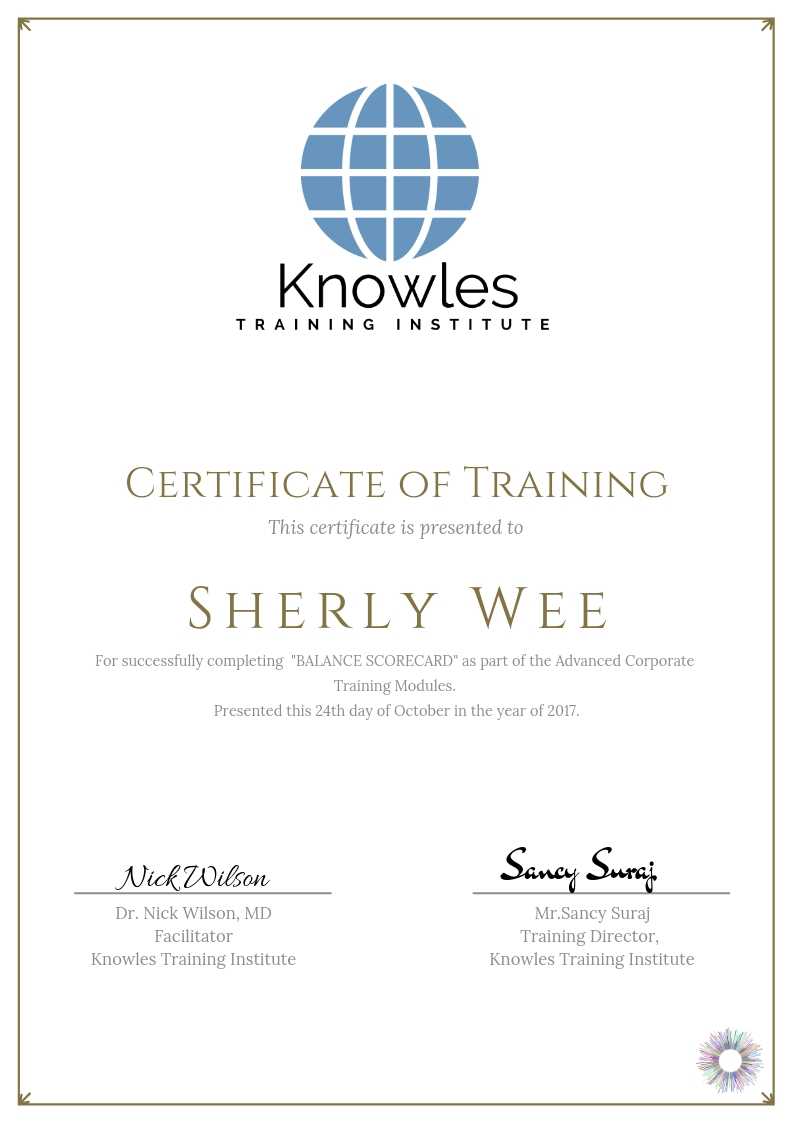 The Balanced Scorecard Training Course in Sweden Certification