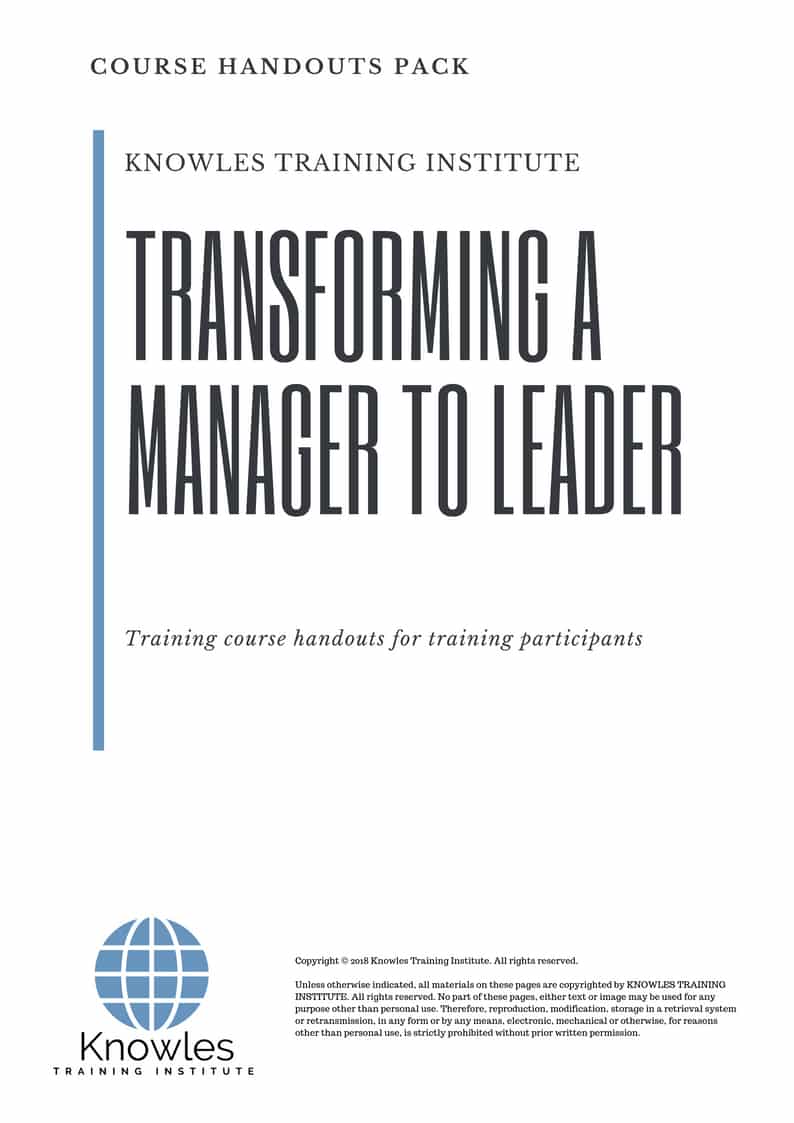 Transforming A Manager To Leader Course in Sweden Handouts