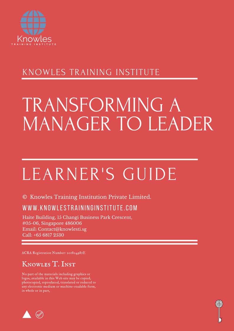 Transforming A Manager To Leader Training Course in Sweden Learner’s Guide